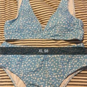 Floral Blue Women's Intimate Set